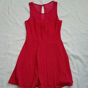 NEW GUESS fit & flare textured mesh pink dress SZ